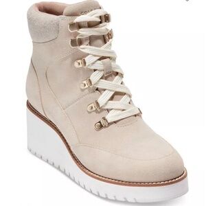 Cole Haan women’s taupe/white boots, size 8, worn once